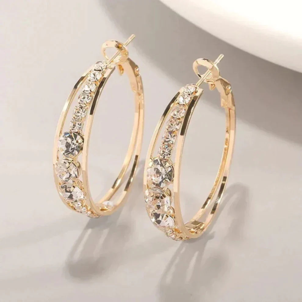 Elegant Sparkling Hoop Earrings Jula Jewelry
