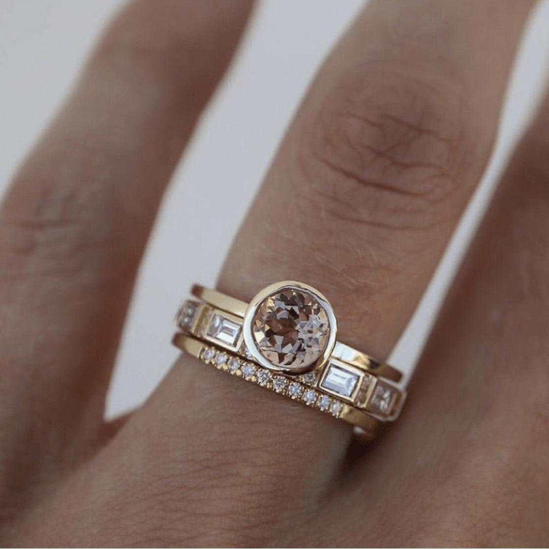 Vintage ring with gold zirconia Jula Jewelry