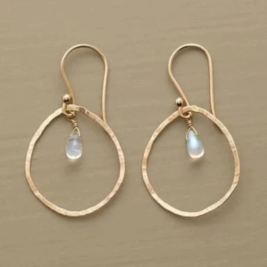 Vintage white crystal earrings set in gold Jula Jewelry
