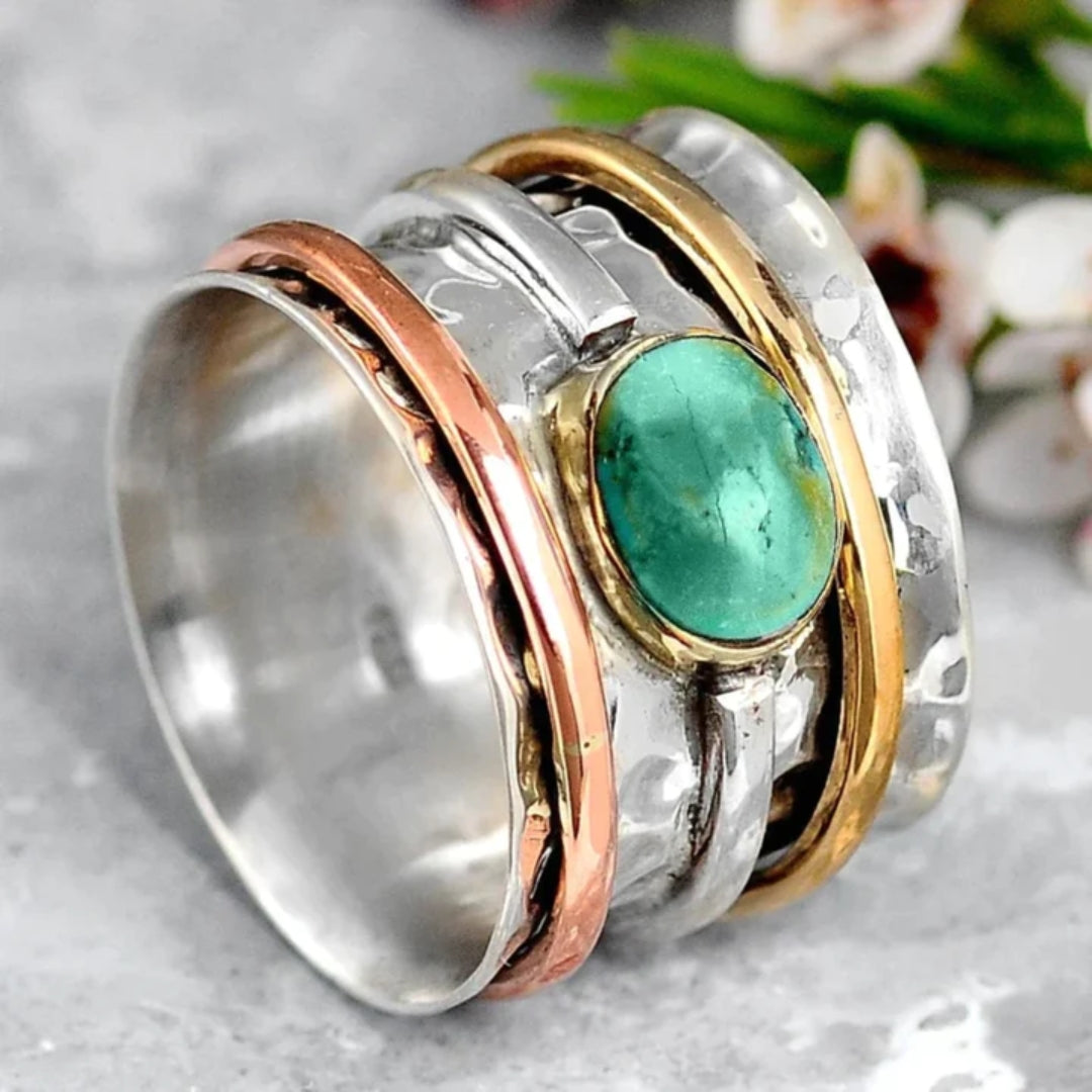 Silver, Gold, and Rose Gold Bezel Accent Ring Jula Jewelry