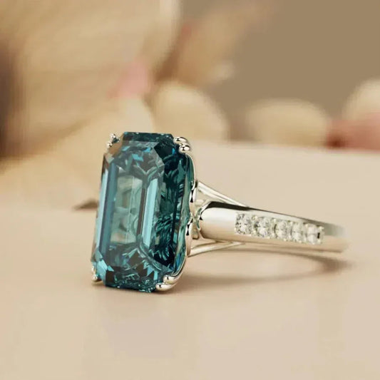 Vintage ring with azure crystal Jula Jewelry