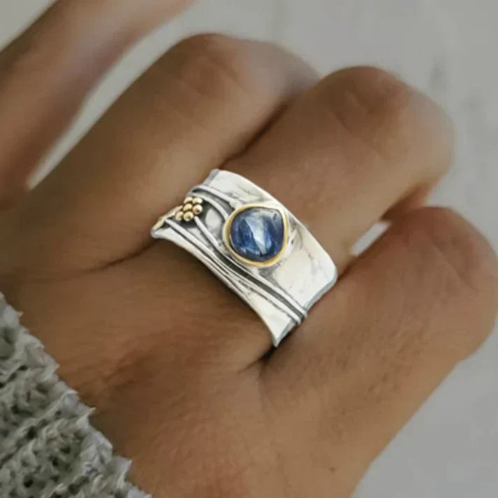 Vintage Silver Blue Sapphire Band Jula Jewelry