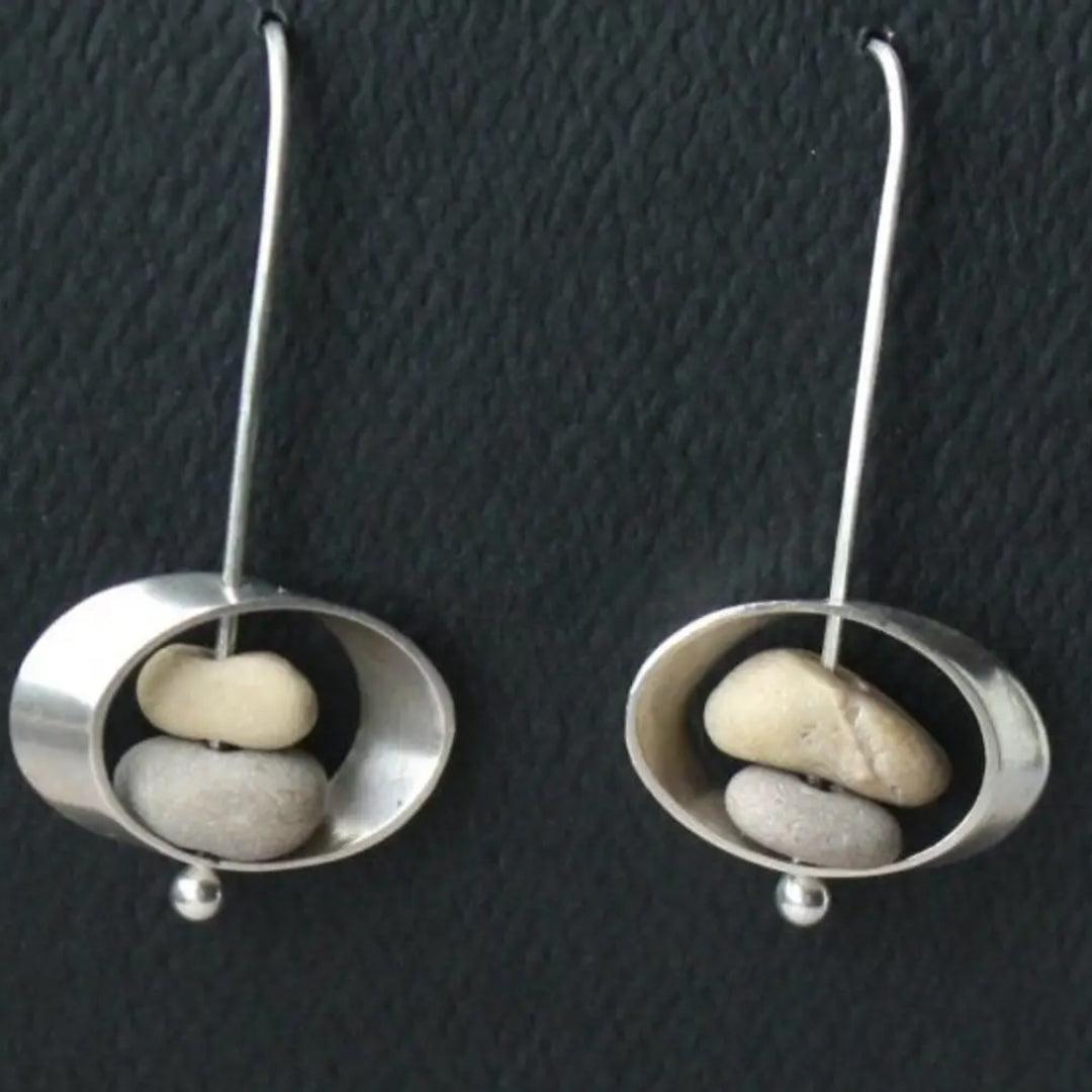 Vintage stone and silver earrings Jula Jewelry