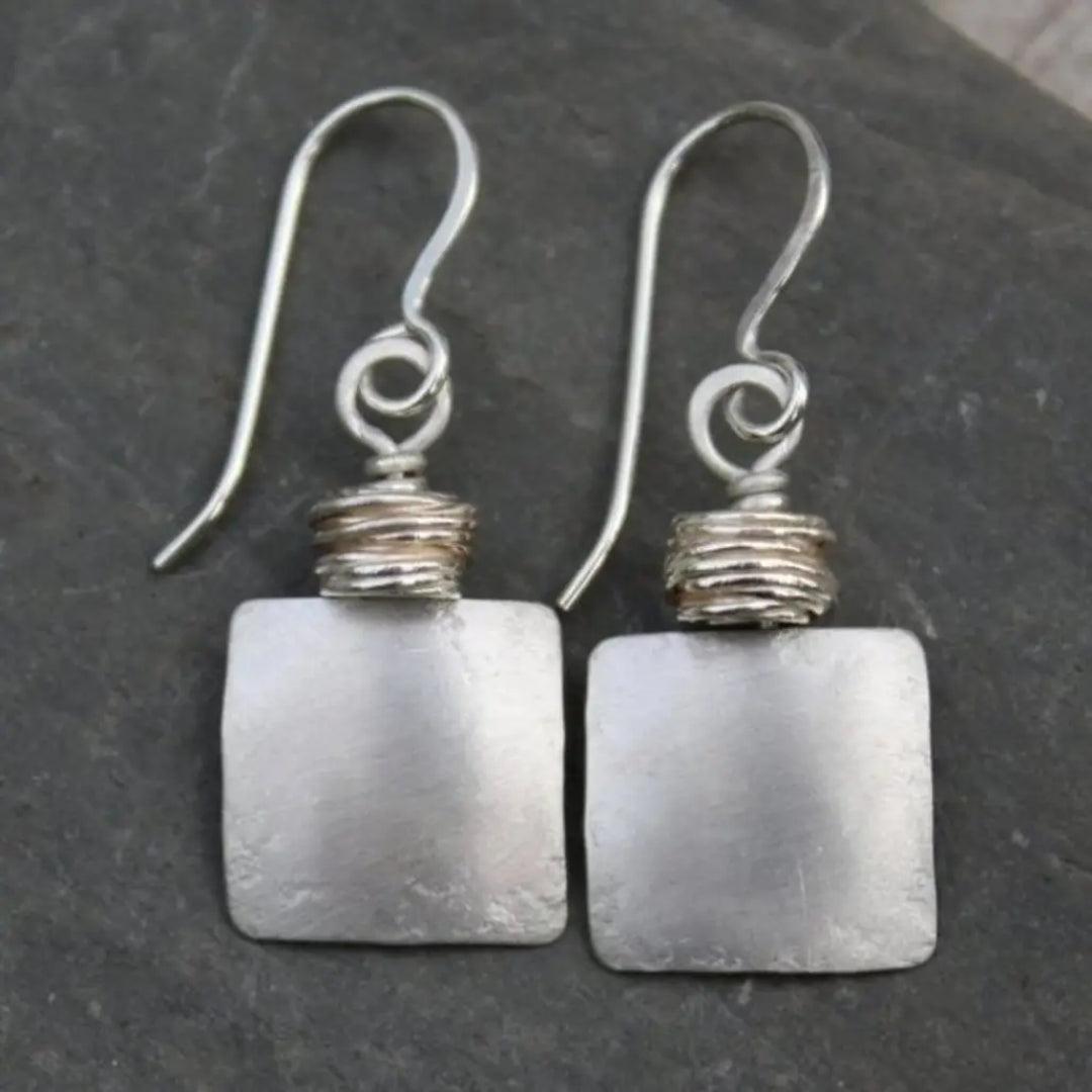 Vintage Silver Square Ear Studs Jula Jewelry