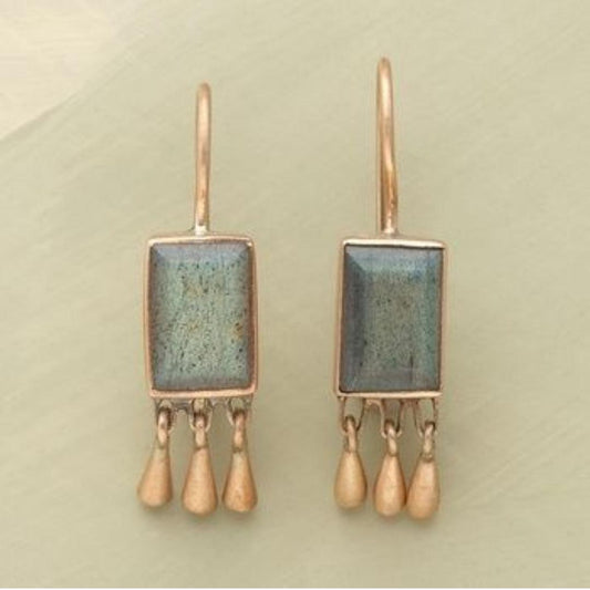 Vintage earrings with gold and stone Jula Jewelry
