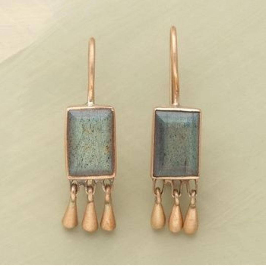 Vintage earrings with gold and stone Jula Jewelry