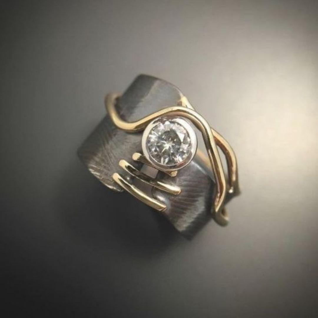 Dark Vintage Zirconia Ring Jula Jewelry
