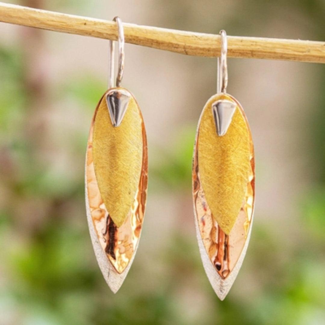 Yellow vintage dangling earrings Jula Jewelry