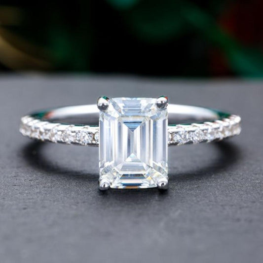 Vintage White Crystal Silver Zirconia Band Jula Jewelry
