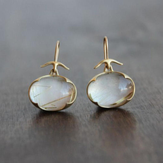 Vintage Moonstone Gold Earrings Jula Jewelry