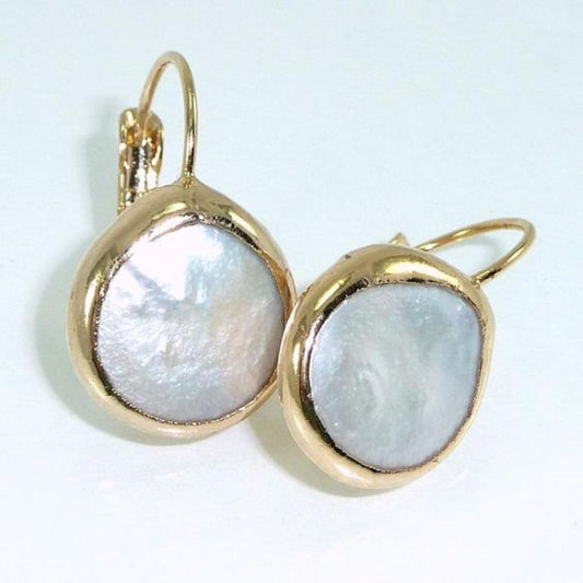 Vintage White Stone Gold Earrings Jula Jewelry
