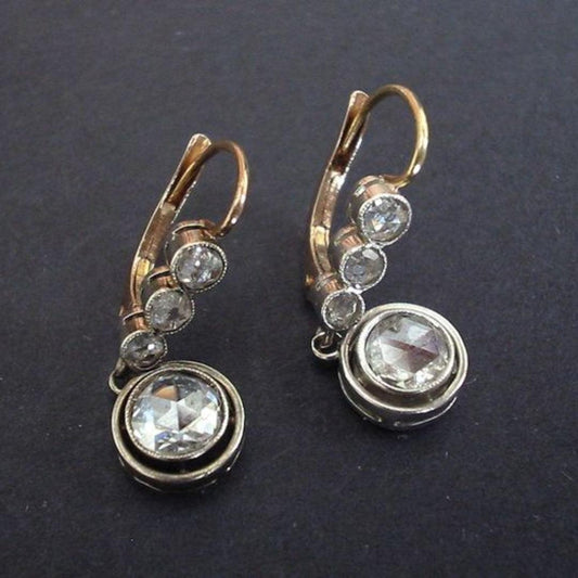 Vintage Gold Earrings with Zirconia Jula Jewelry