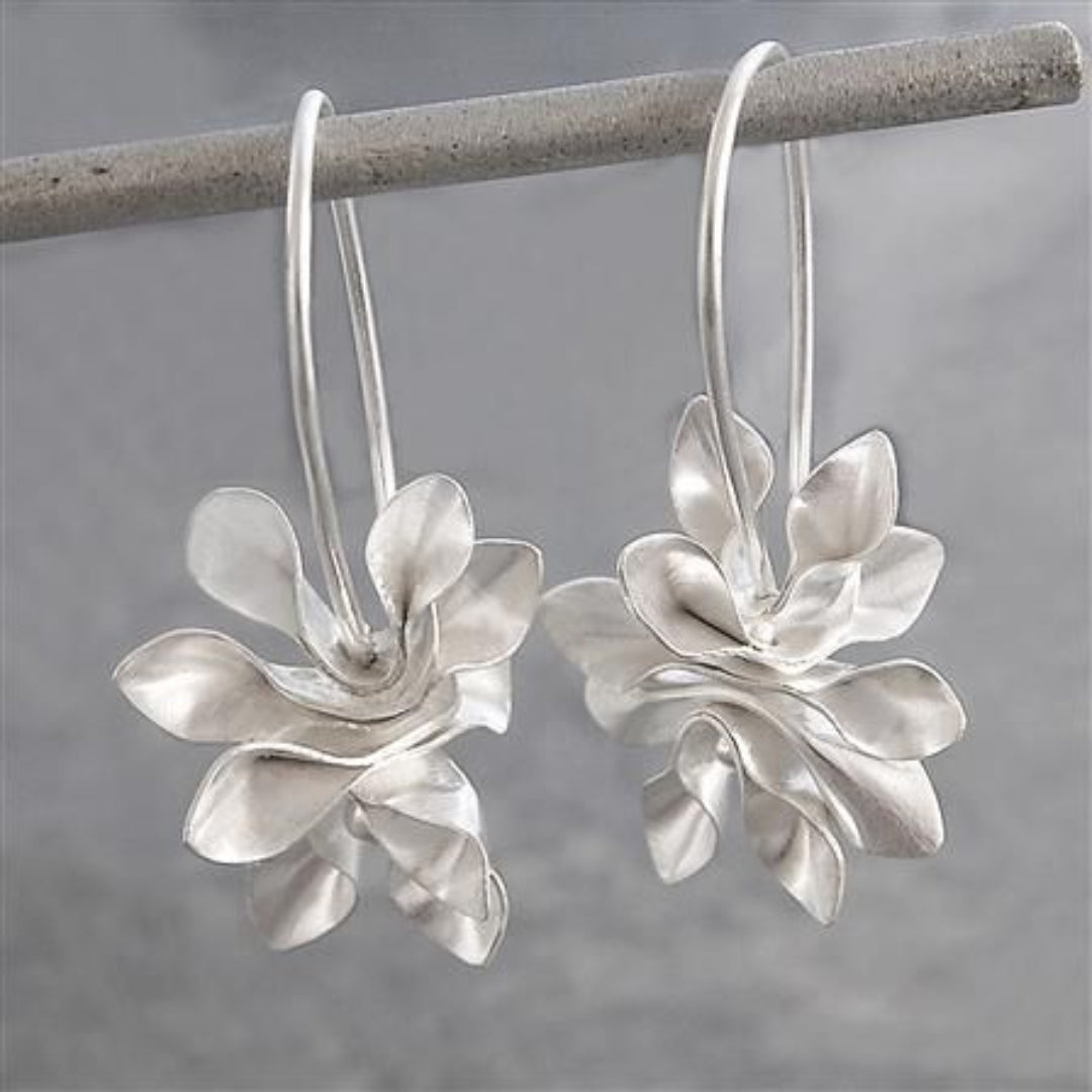 Vintage Irregular Blossom Silver Ear Adornments Jula Jewelry