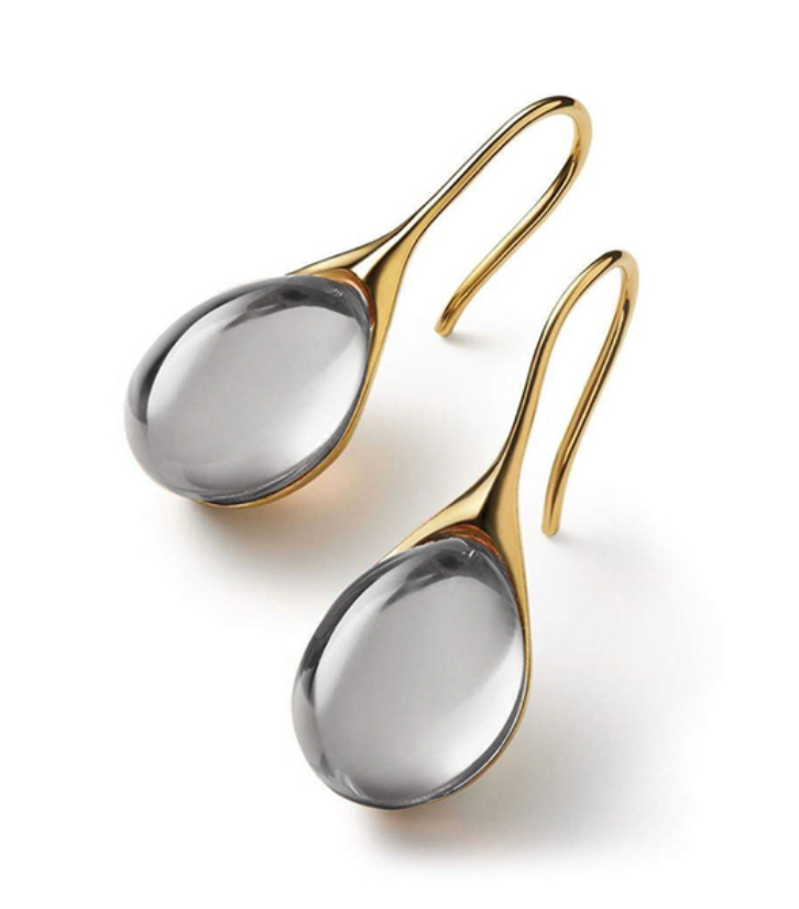 Crystal drop earrings in silver and gold Jula Jewelry