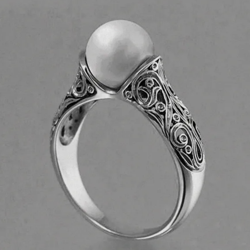 Vintage Silver Beaded Ring Jula Jewelry