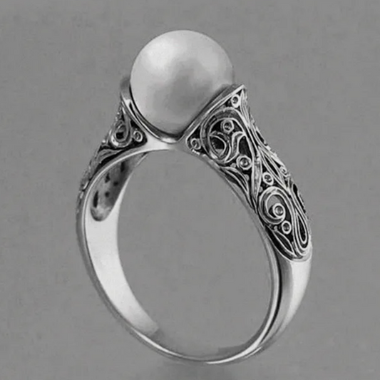 Vintage Silver Beaded Ring Jula Jewelry