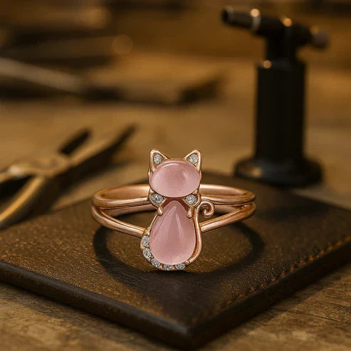 Rose Gold Cat Ring Jula Jewelry
