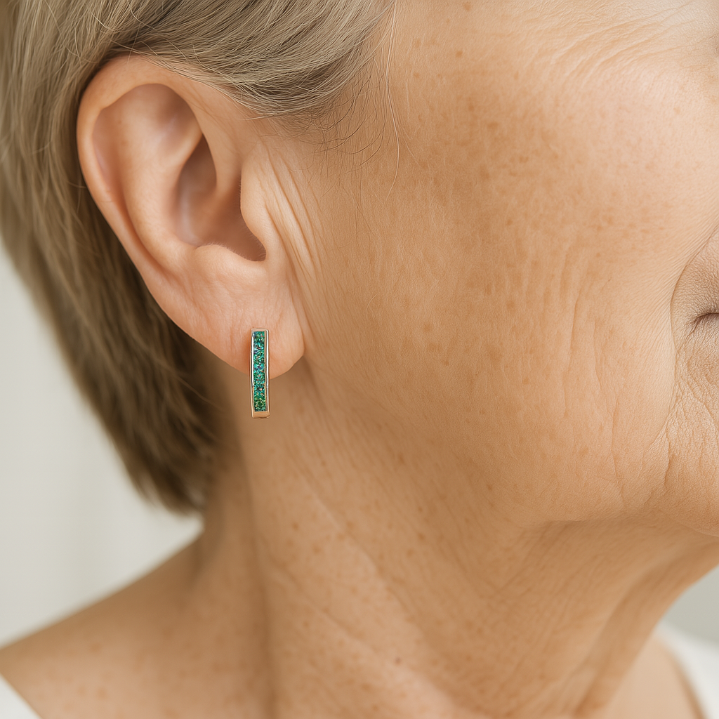 Emerald and diamond earrings set in gold Jula Jewelry