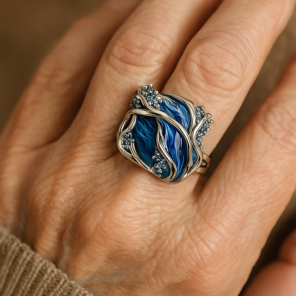 Vintage Gold Ocean Wave Ring Jula Jewelry