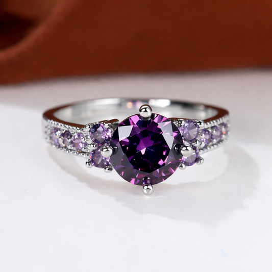 Silver Amethyst Accent Ring Jula Jewelry