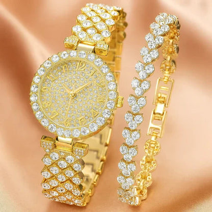 Luxe Brilliance Gold Watch & Bracelet Set Jula Jewelry