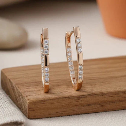 Elegant Gold Zirconia Earrings Jula Jewelry