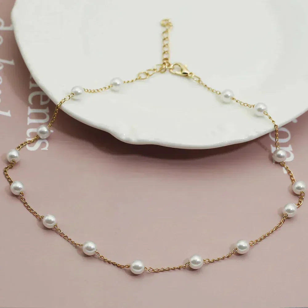 Golden Pearl Necklace Jula Jewelry