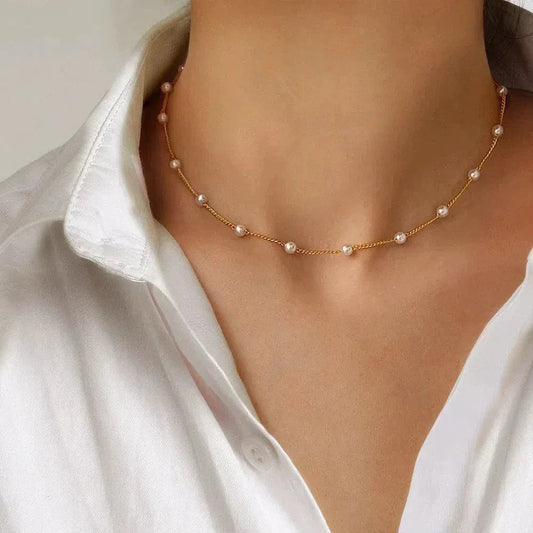 Golden Pearl Necklace Jula Jewelry
