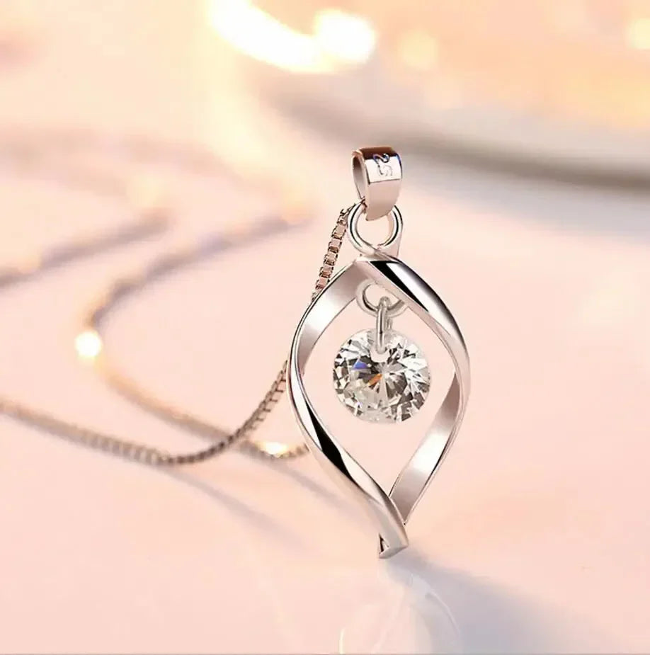 Silver Necklace with Zirconia Jula Jewelry