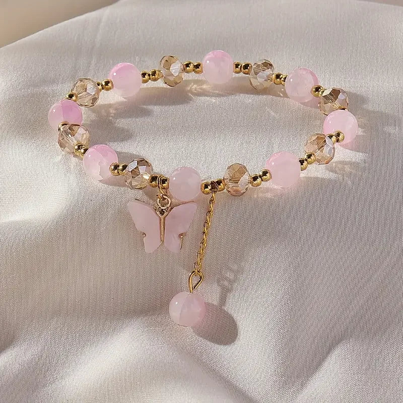 Beautiful Butterfly Beaded Elastic Bracelet Jula Jewelry