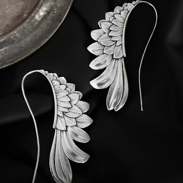 Vintage Silver Winged Earrings Jula Jewelry