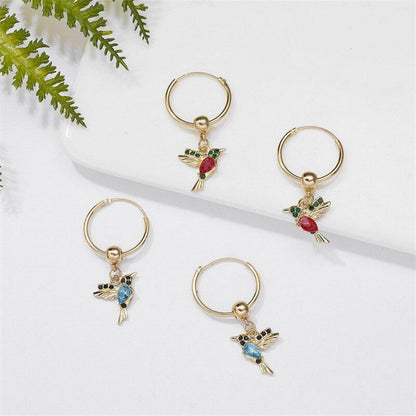 Limited Edition Soaring Hummingbird Earrings with Zirconia Inlay Jula Jewelry