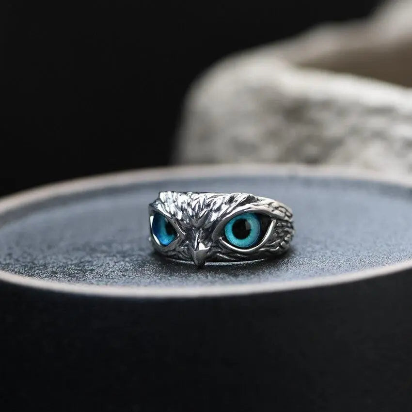 Lucky Owl – Silver Adjustable Ring with Opal Jula Jewelry