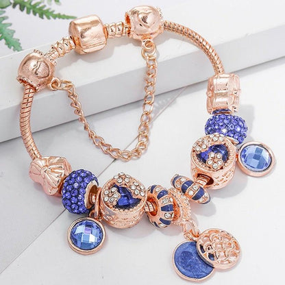 Pink, Silver, and Blue Crystal Bracelet Jula Jewelry