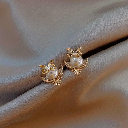 Golden Owl Earrings Jula Jewelry