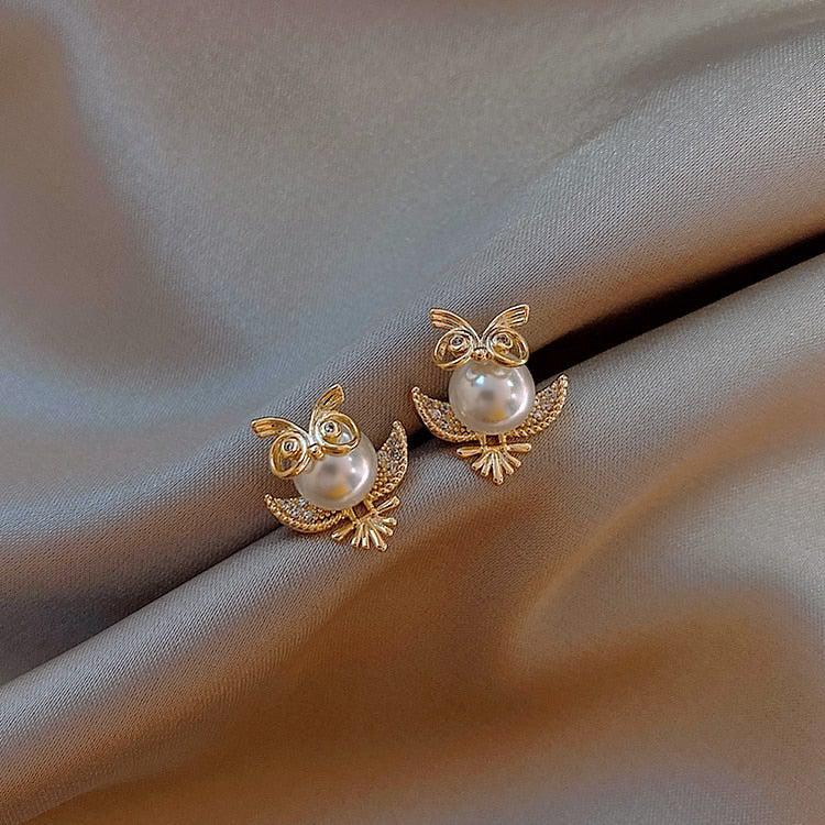 Golden Owl Earrings Jula Jewelry
