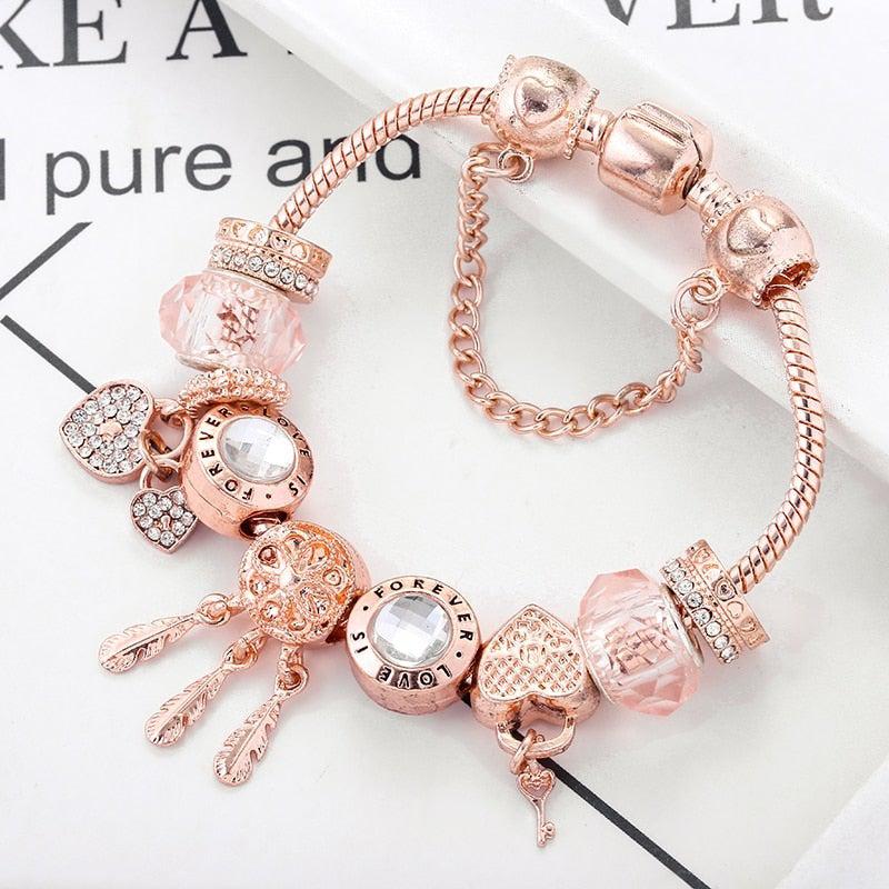 Rose Dreamcatcher Bracelet with Sterling Silver Charms Included Jula Jewelry