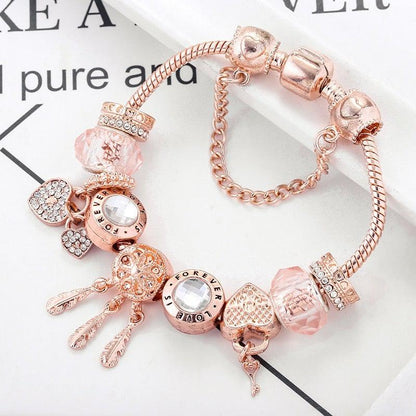 Rose Dreamcatcher Bracelet with Sterling Silver Charms Included Jula Jewelry