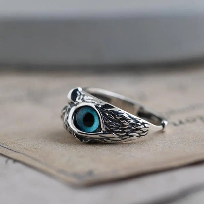 Lucky Owl – Silver Adjustable Ring with Opal Jula Jewelry