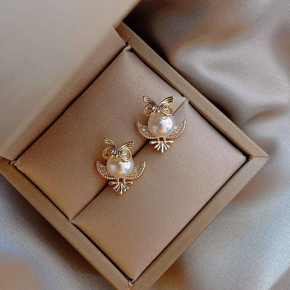 Golden Owl Earrings Jula Jewelry