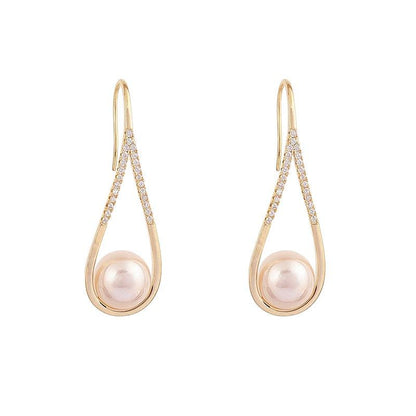 Rose Gold Pearl Studs Jula Jewelry