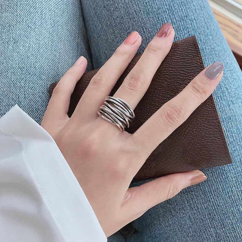 925 Sterling Silver Adjustable Layered Band Jula Jewelry