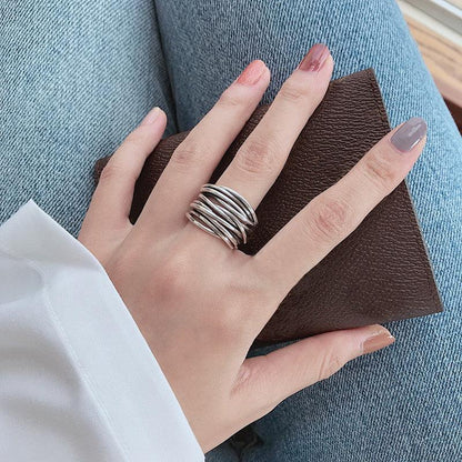 925 Sterling Silver Adjustable Layered Band Jula Jewelry