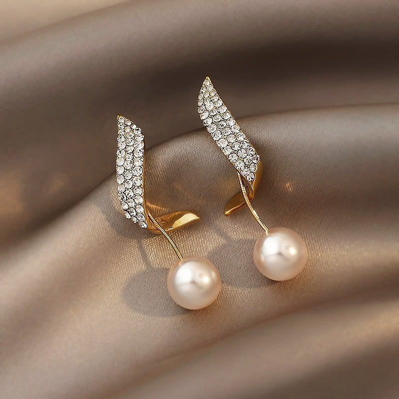 Golden Pearl Earrings Jula Jewelry