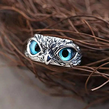 Lucky Owl – Silver Adjustable Ring with Opal Jula Jewelry