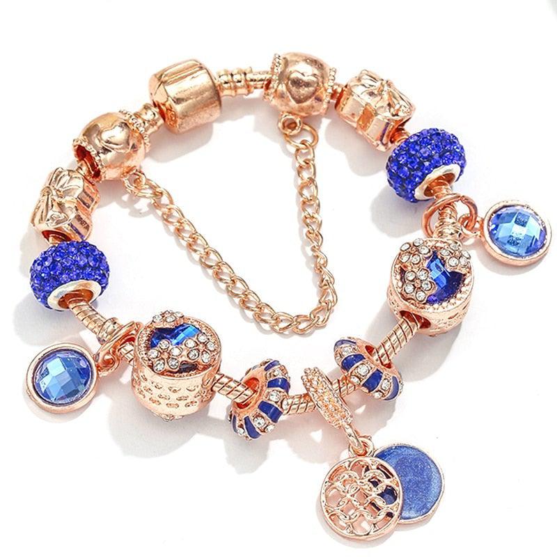 Pink, Silver, and Blue Crystal Bracelet Jula Jewelry