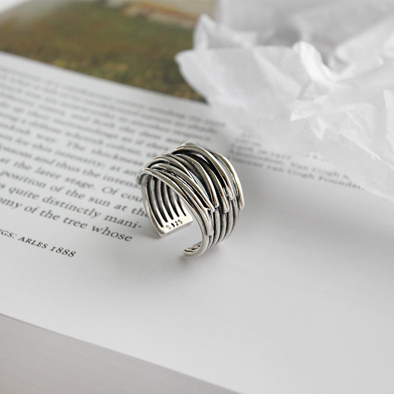 925 Sterling Silver Adjustable Layered Band Jula Jewelry