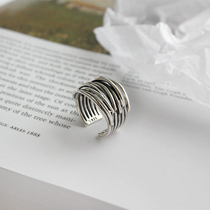 925 Sterling Silver Adjustable Layered Band Jula Jewelry
