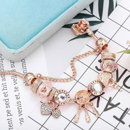 Rose Dreamcatcher Bracelet with Sterling Silver Charms Included Jula Jewelry