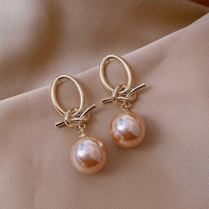 Gold Pearl Hoop Earrings Jula Jewelry